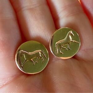 14kt Gold Horse Earrings